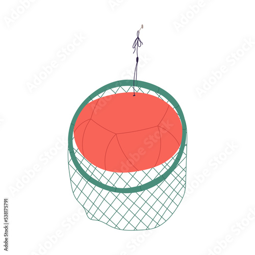 Haenyeo women equipment for fishing, flat vector illustration isolated on white background. Fishing net and flotation device. South Korean jeju island landmark. photo