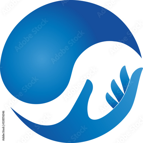 Hand und Wassertropfen, Wellness und Spa Logo