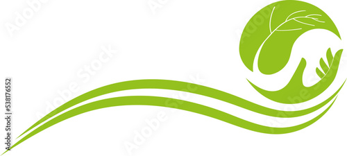Hand und Blatt, Pflanze, Heilpraktiker und Wellness Hintergrund