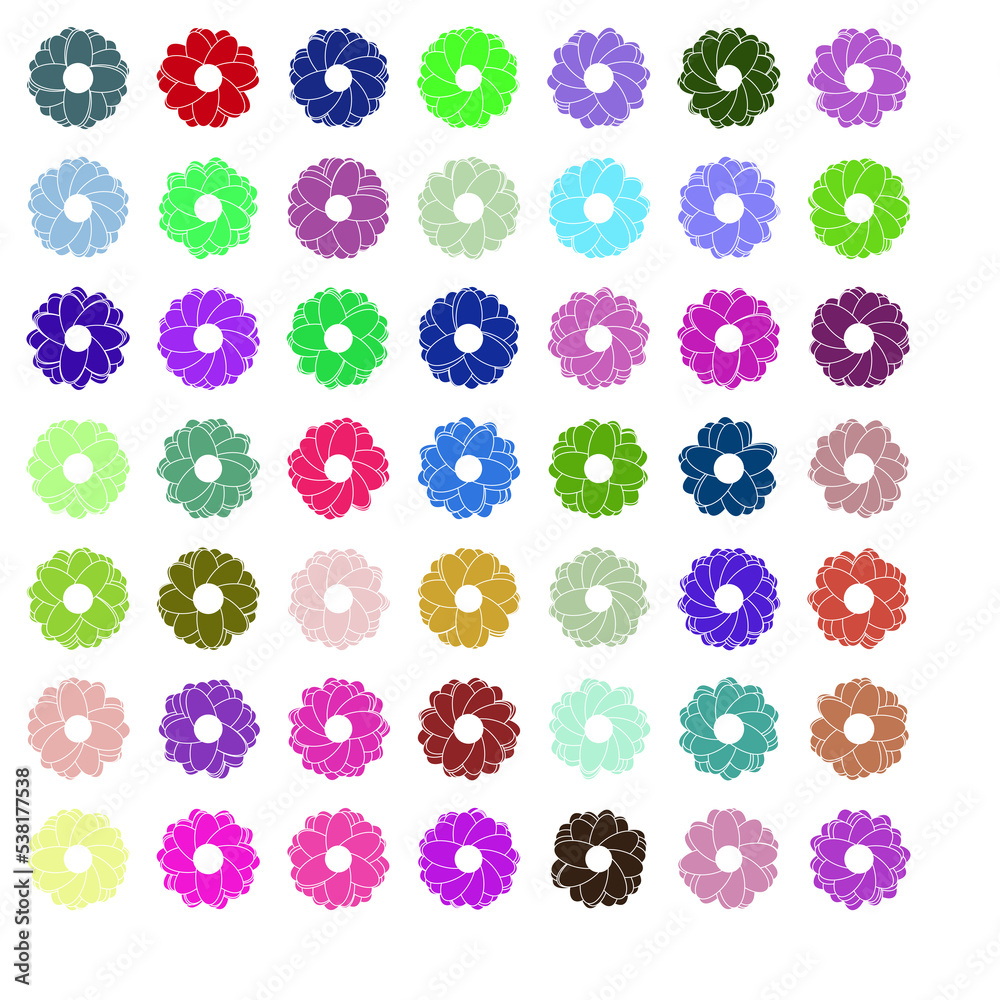 set of flowers set of flowers