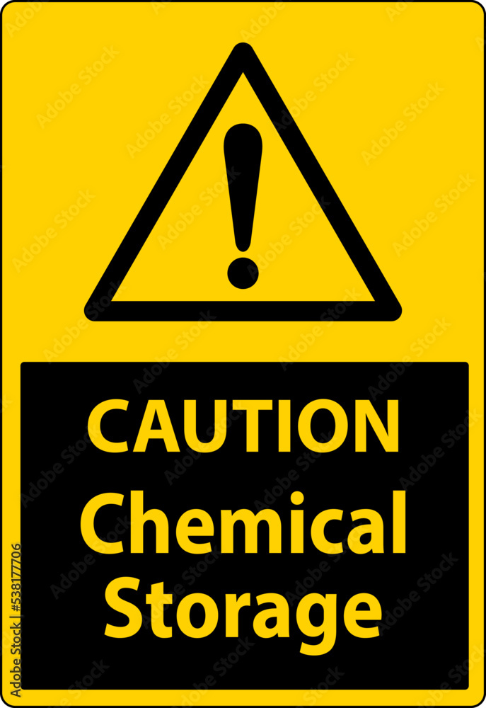 Caution Chemical Storage Symbol Sign On White Background