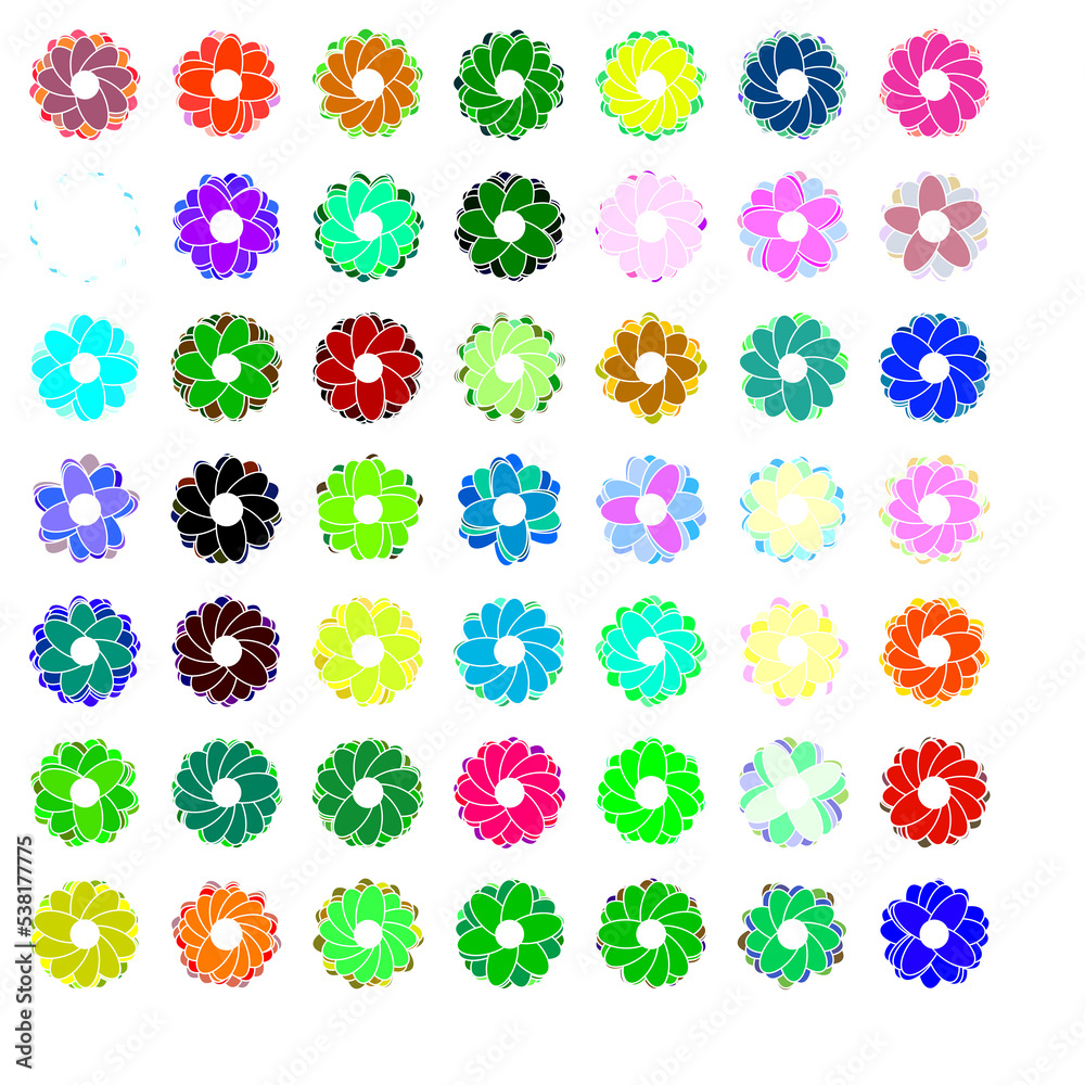 set of flowers set of flowers