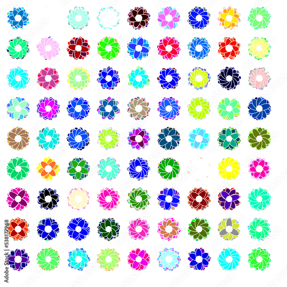 set of flowers set of flowers