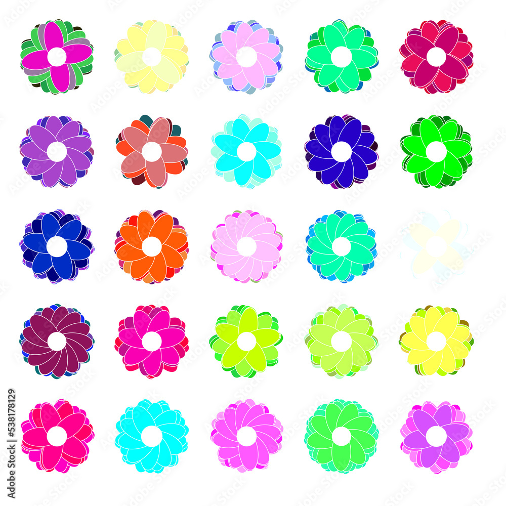 set of flowers set of flowers