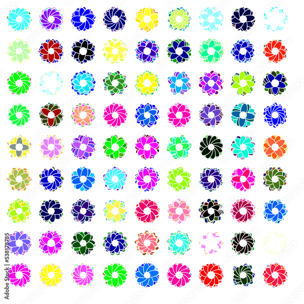 set of flowers