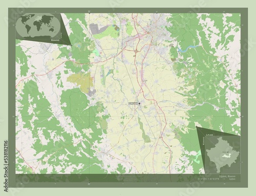 Lipjan, Kosovo. OSM. Labelled points of cities photo