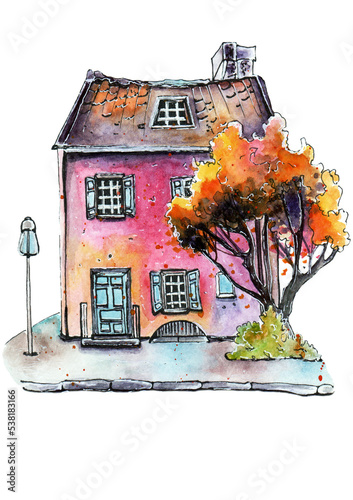 OldHouse&Autumn.Idea for prints posters,pollows,mugs,bags. photo