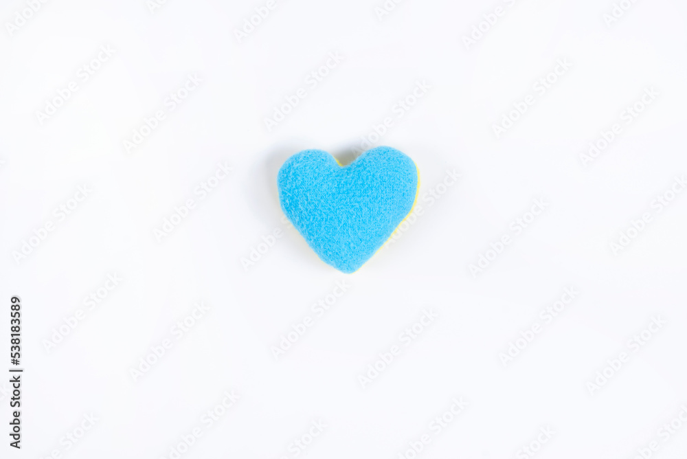 Heart on a white background. Yellow blue color.