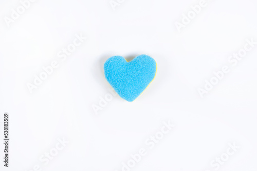 Heart on a white background. Yellow blue color.