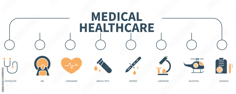 Medical and healthcare banner web icon vector illustration concept