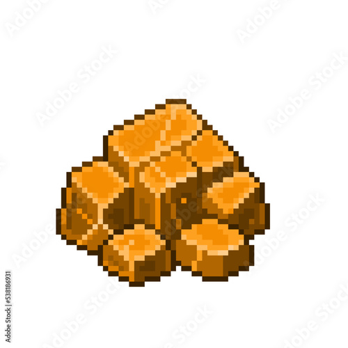 An 8-bit retro-styled pixel-art illustration of orange chromium.