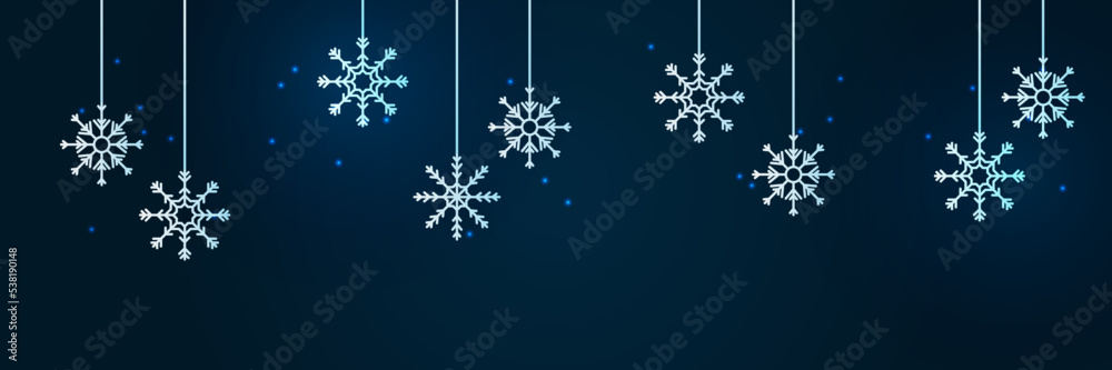 Christmas blue background with snow and snowflake Christmas blue background with snow and snowflake