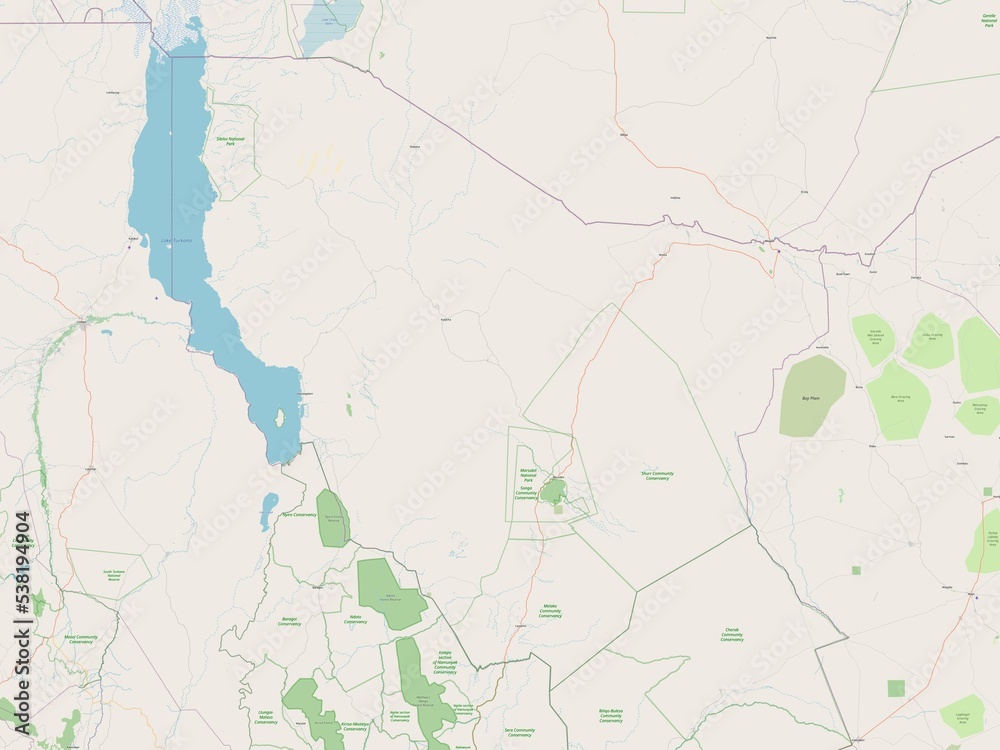 Fototapeta premium Marsabit, Kenya. OSM. No legend