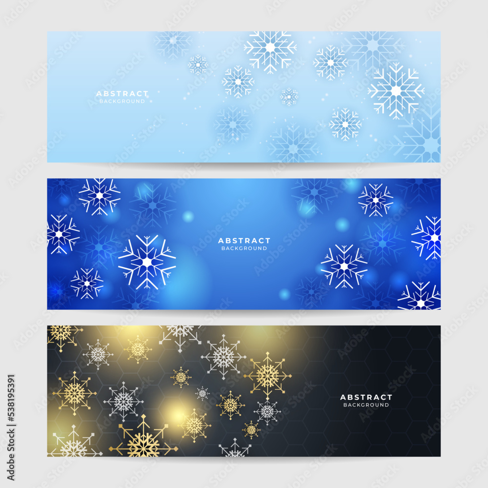 Beautiful christmas snowflake banner background with text space