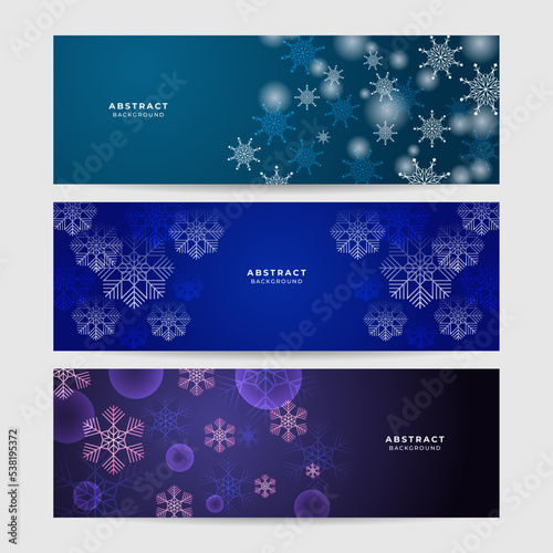 Beautiful christmas snowflake banner background with text space