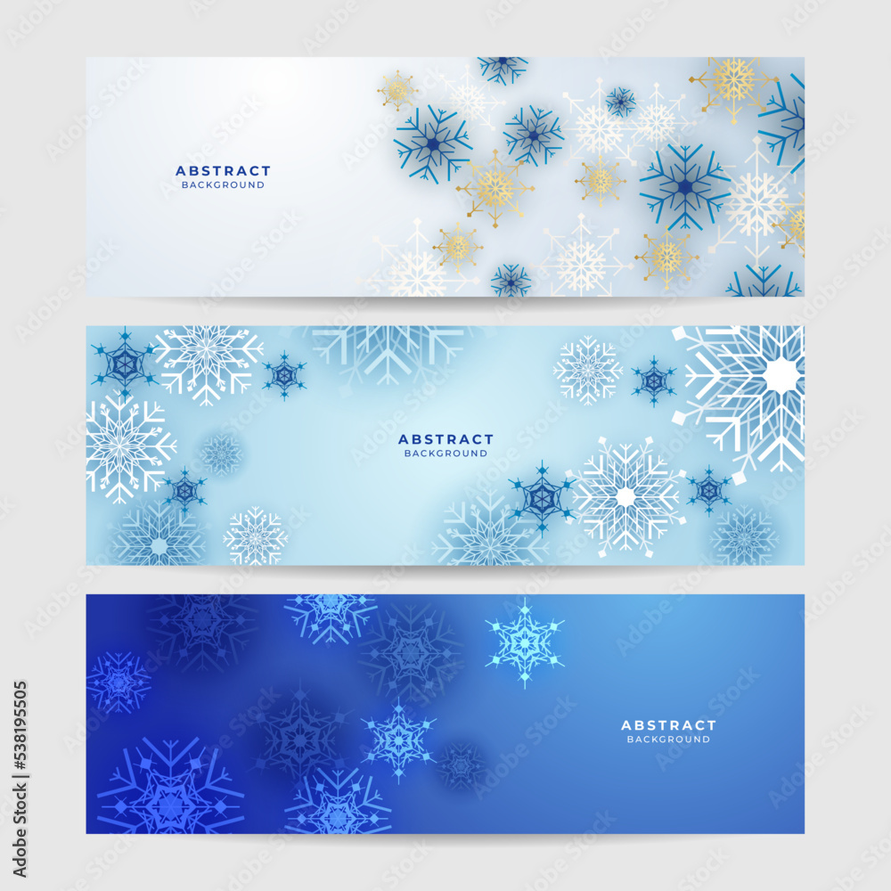 Beautiful christmas snowflake banner background with text space