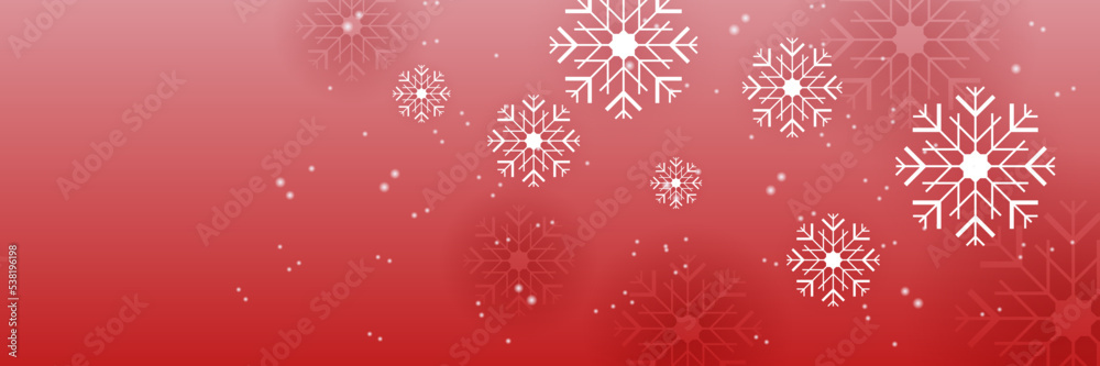 Christmas red background with snow and snowflake Christmas red background with snow and snowflake