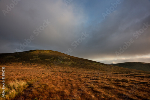 Bogland at the edge of Wild Nephin National Park in Ireland. It is located on the western seaboard in Northwest Mayo. It comprises of 11.000 hectares of Atlantic Blanket Bog and mountainous terrain.