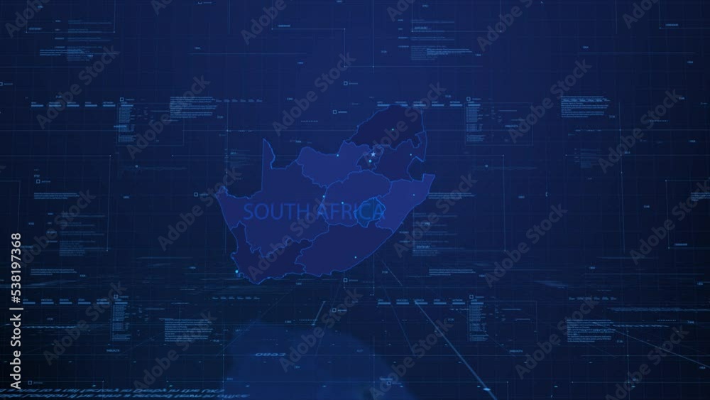 visualization of the map in the virtual space Head-Up Display, South Africa
