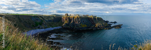Panorama of Dunnottar castle in Aberdeenshire, Scotland
