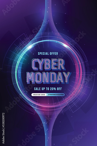 gradient futuristic cyber monday background vector design illustration