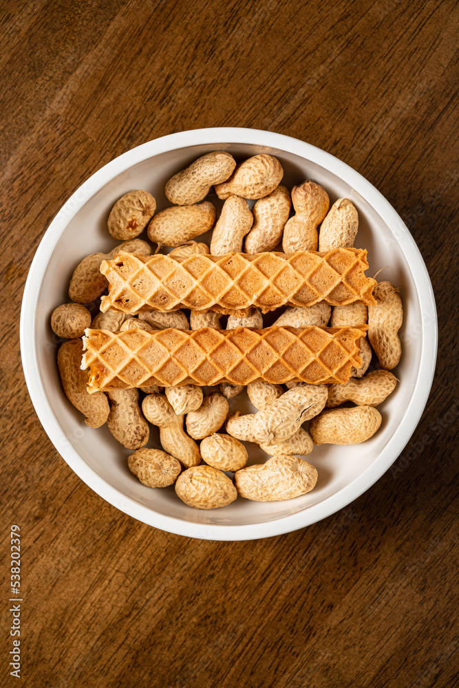 wafer rolls with milk, caramel and condensed chocolate wafer rolls with milk, caramel and condensed chocolate