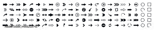 Arrow set icons. Arrows vector collection. Set different arrows for web design. Modern simple arrow. Vector illustration.