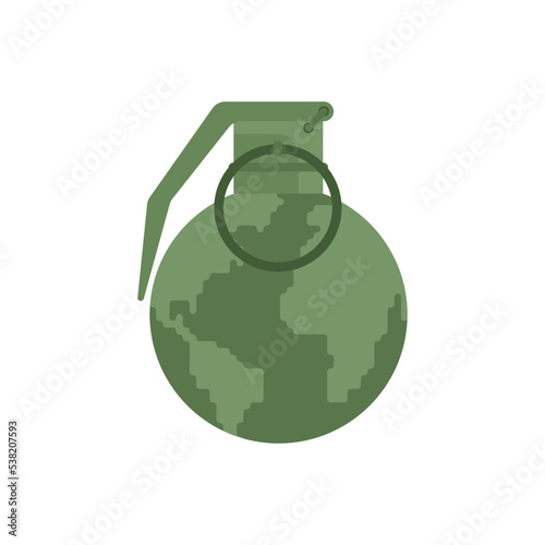 Planet earth grenade. Earth explosive. Vector illustration