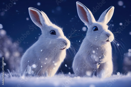 Rabbits in the winter