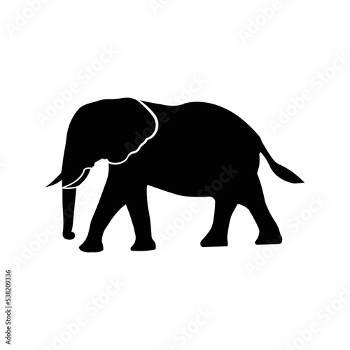 African wild animal elephant icon   Black Vector illustration  