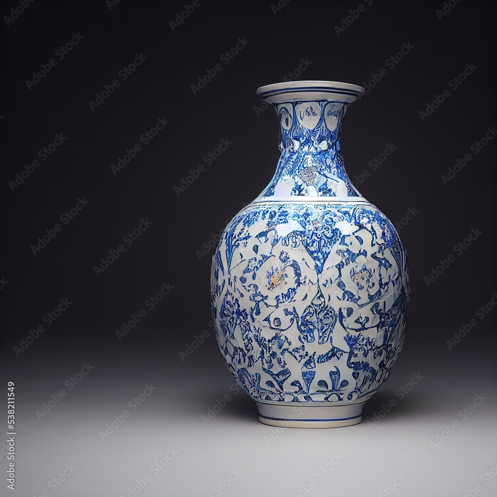 3d render illustration of antique chinese vase