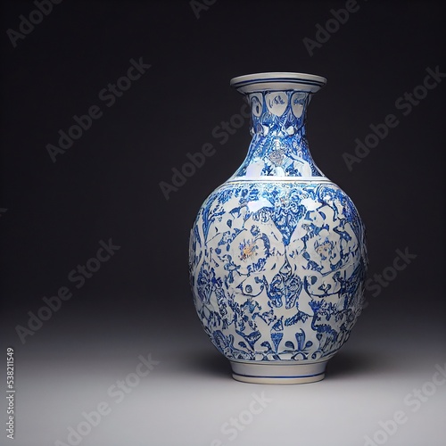 3d render illustration of antique chinese vase photo