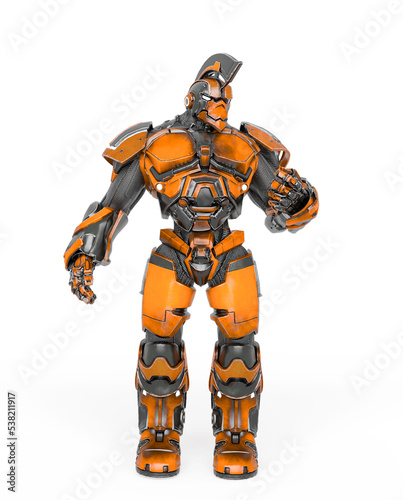 Canvas-taulu war ready robot is standing up in a contraposto pose
