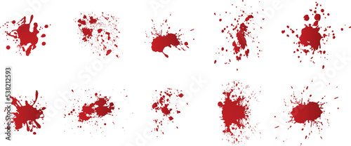 A collection of blood splats for artwork compositions and textures