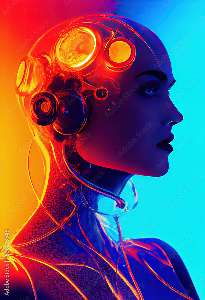 Cyberpunk android woman Cyberpunk android woman
