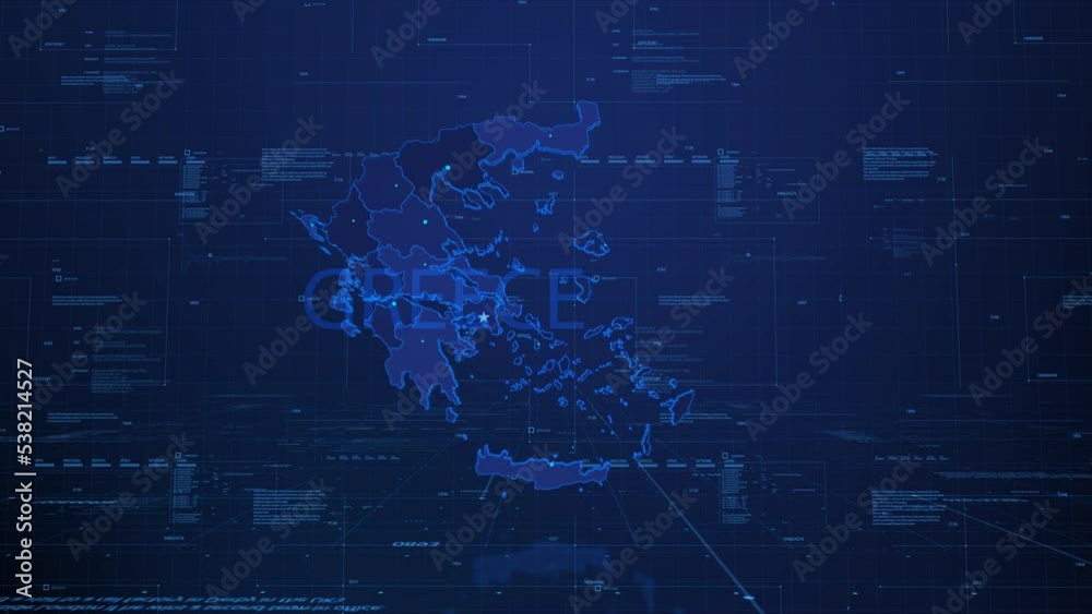 visualization of the map in the virtual space Head-Up Display, Grece visualization of the map in the virtual space Head-Up Display, Grece