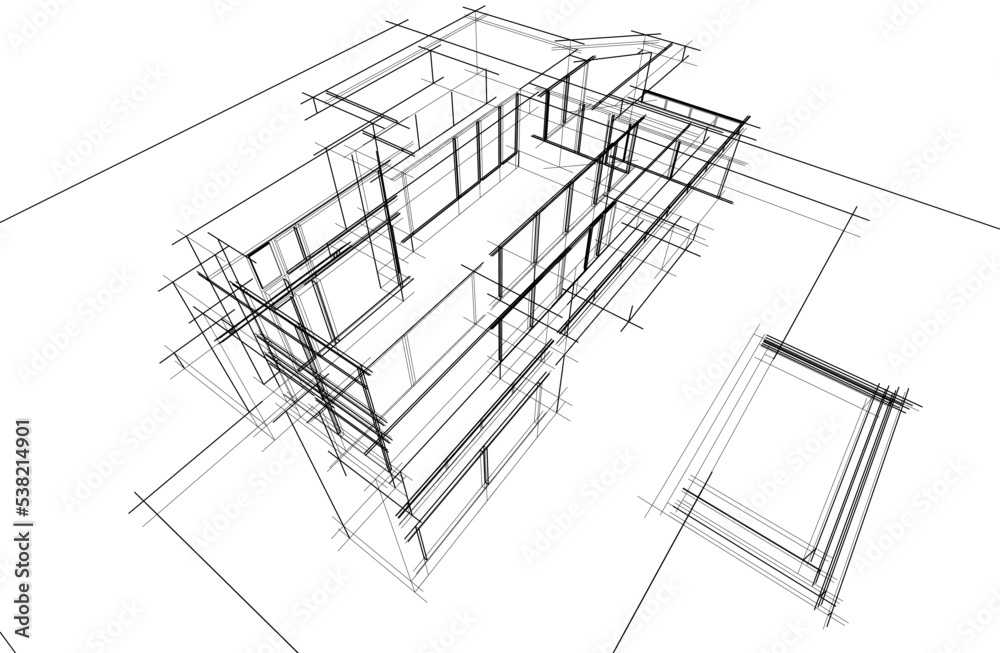 architectural sketch of a house architectural sketch of a house