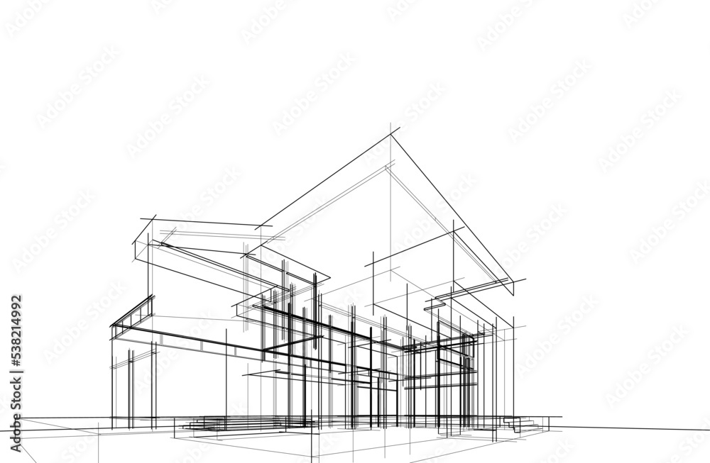 architectural sketch of a house architectural sketch of a house