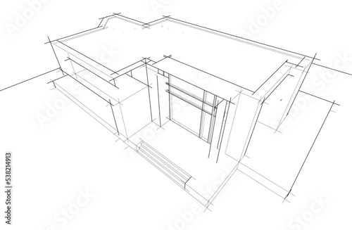 architectural sketch of a house