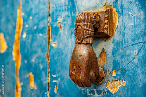 Bild auf Leinwand Hand Door Knocker in Arles, France.