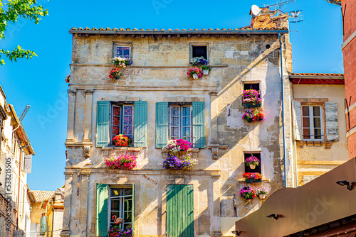 Photo Shutters and Window Boxes in Arles, France.