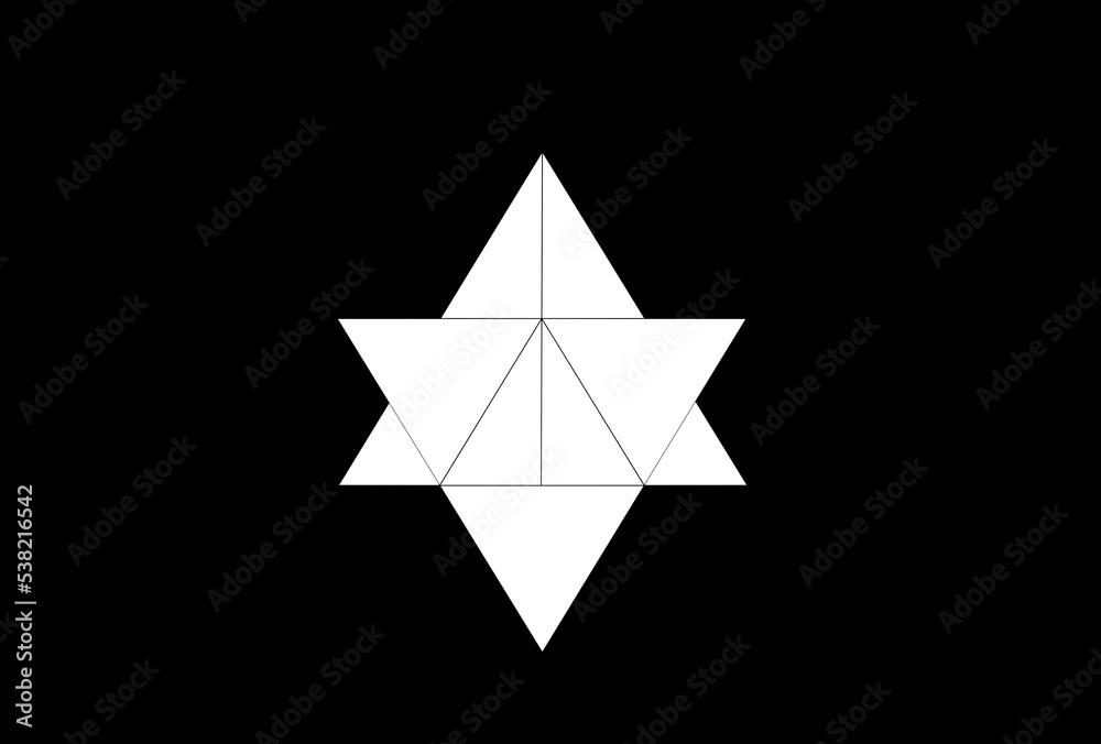 3D illustration of Star Tetrahedron Merkaba isolated