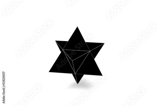 Fototapeta Naklejka Na Ścianę i Meble -  3D illustration of Star Tetrahedron Merkaba isolated