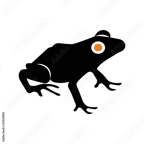 Amphibian animal toad frog icon | Black Vector illustration | photo