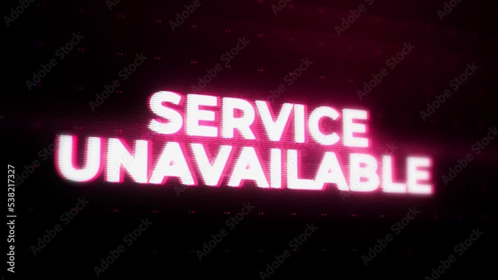 Service Unavailable Warning Alert Error Message flashing on Screen, Computer system crash. concept of computer virus. Online safety, hacking and digital firewall. cyber security and identity theft. Service Unavailable Warning Alert Error Message flashing on Screen, Computer system crash. concept of computer virus. Online safety, hacking and digital firewall. cyber security and identity theft.