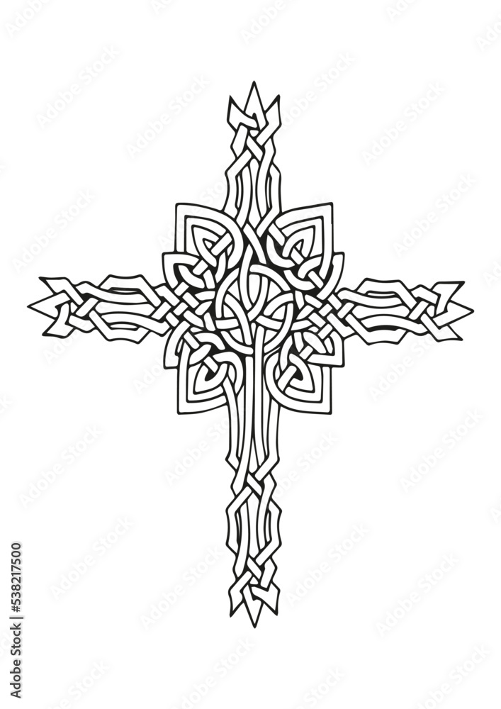 celtic cross symbol tribal tattoo design Stock Vector | Adobe Stock