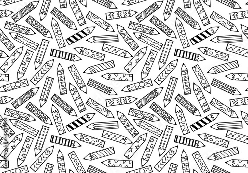 Cartoon school ornaments pencil seamless study pattern for kids clothes print and wrapping paper and fabrics