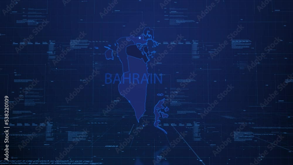 visualization of the map in the virtual space Head-Up Display, Bahrain visualization of the map in the virtual space Head-Up Display, Bahrain