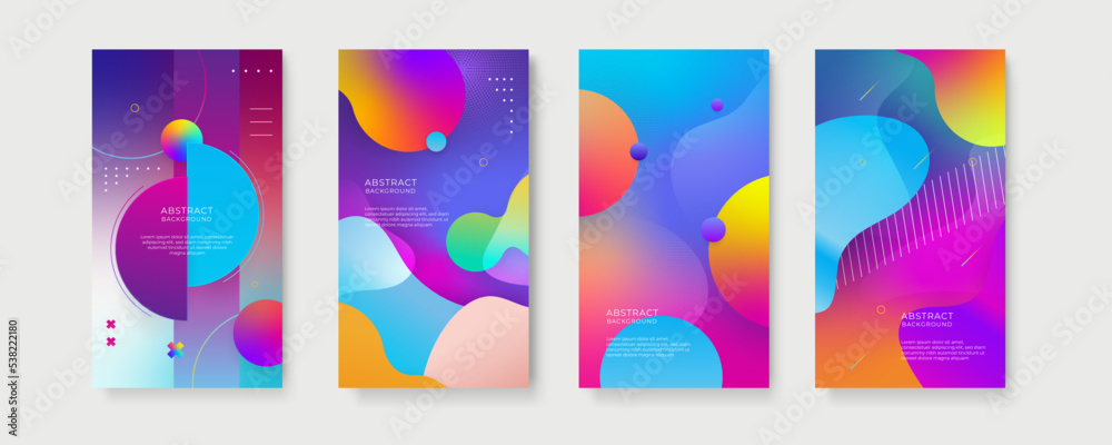 Abstract colorful colourful background for story social media template design. Trendy editable template for social networks stories, vector illustration. Design backgrounds for social media.