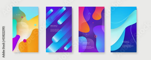 Abstract colorful colourful background for story social media template design. Trendy editable template for social networks stories, vector illustration. Design backgrounds for social media.